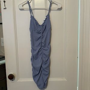 Light blue mini scrunch dress